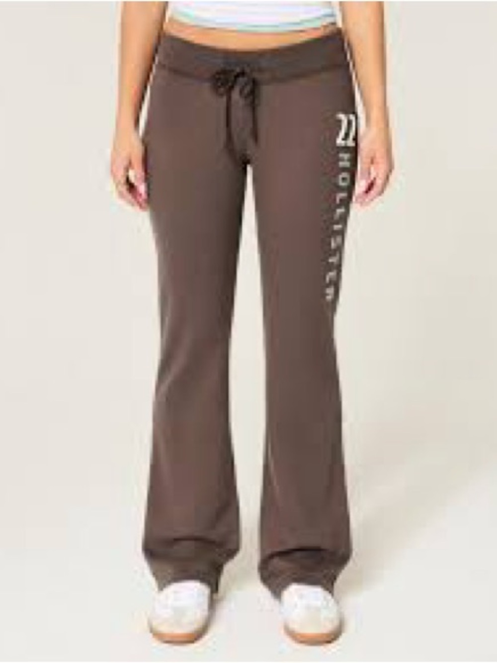 Hollister Chocolate Brown Logo Sweatpants